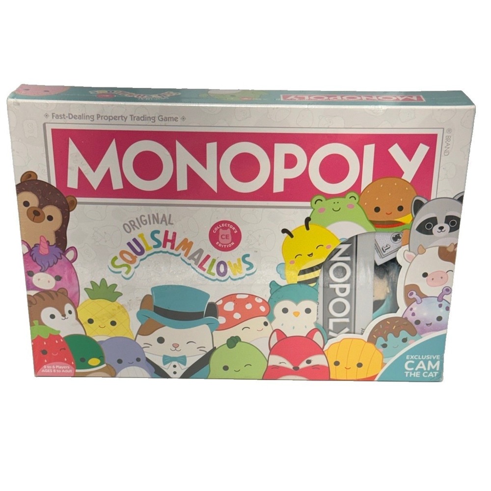 Sealed Monopoly: Squishmallows | Collector's Edition Featuring Cam The Cat Plush
